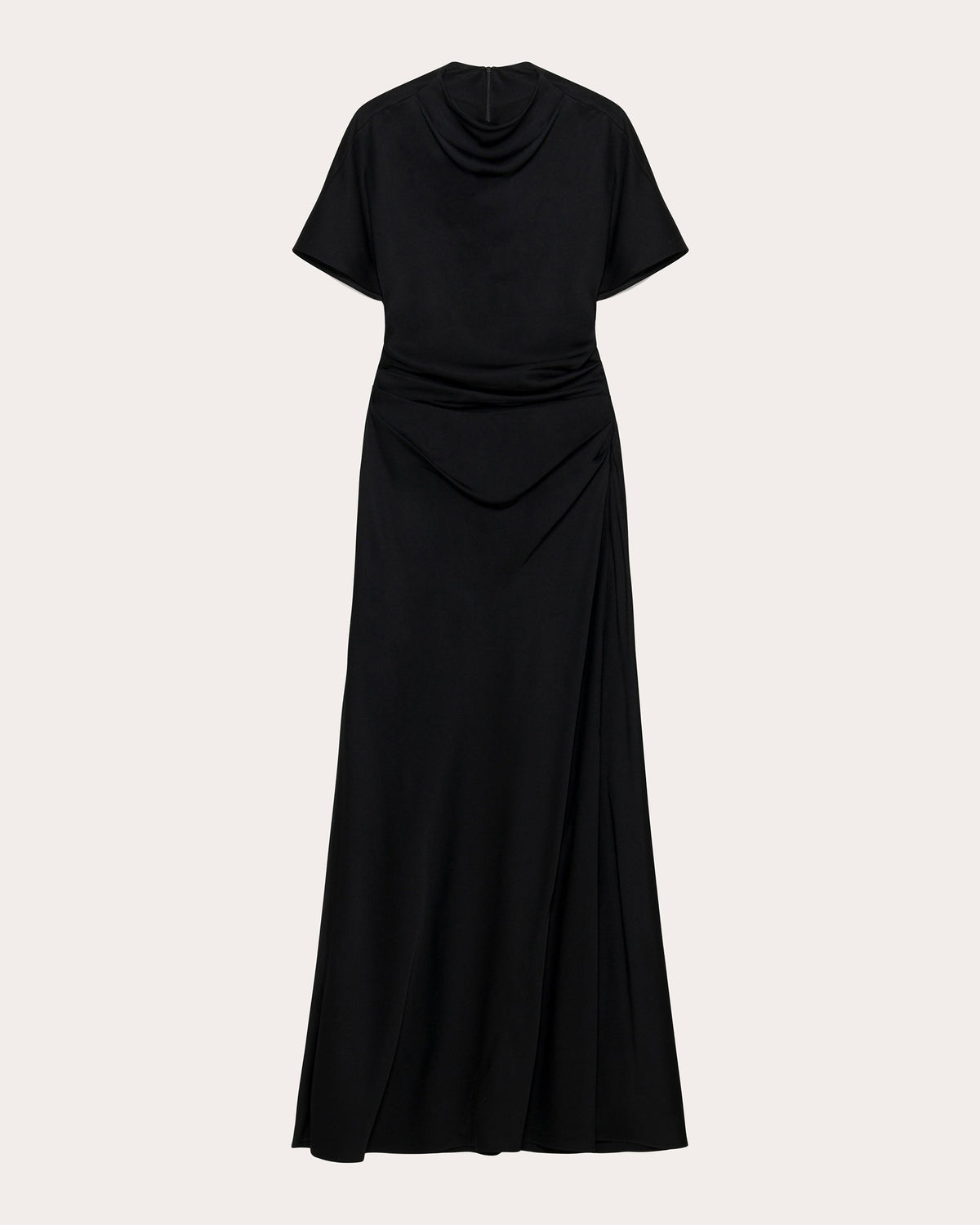 Annibelis Satin Draped Cape Gown