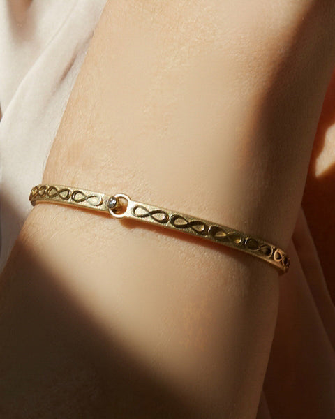 Diamond & 14k Gold Infinity Bangle