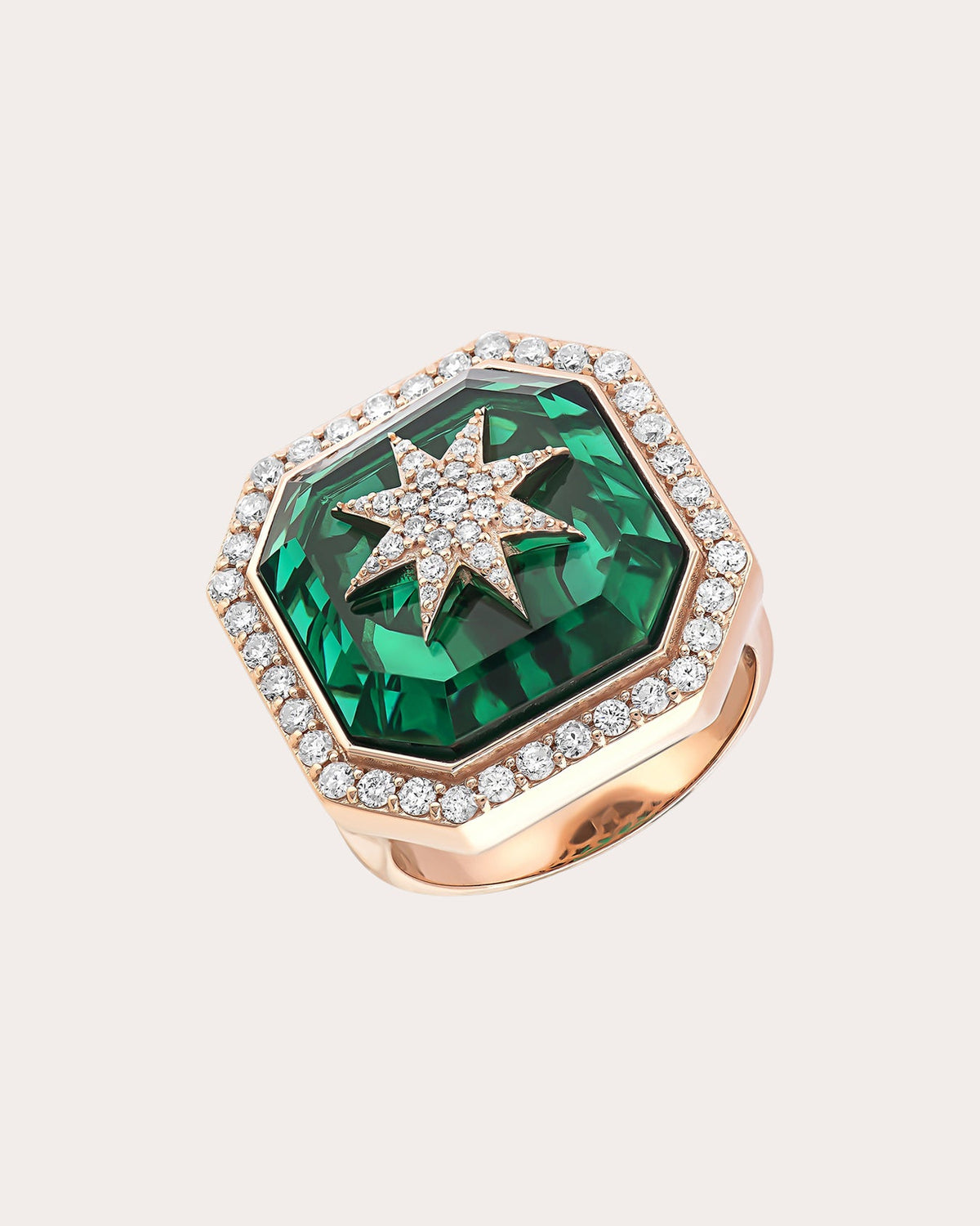 Diamond & 14k Rose Gold Venus Star Ring