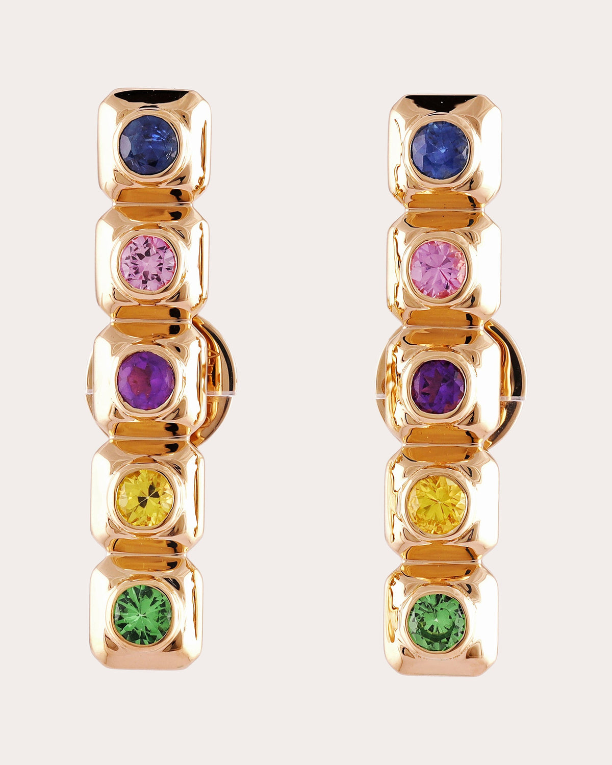 Rainbow Icon Line Stud Earrings