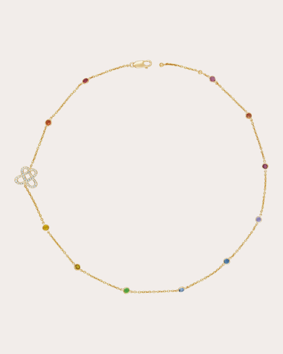 Diamond Rainbow Icon Chain Necklace
