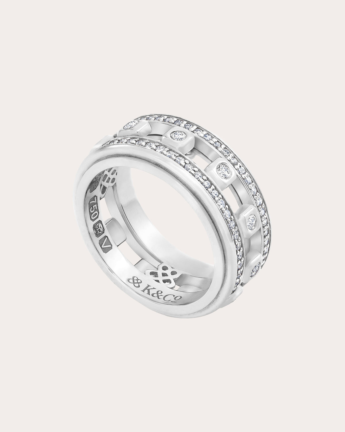 Diamond Pavé Icon Stepping Stone Ring