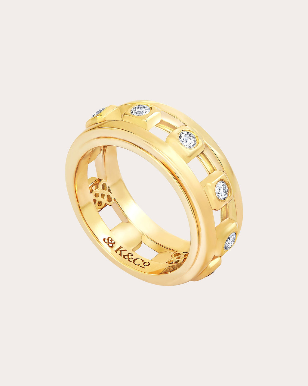 Diamond Icon Stepping Stone Ring