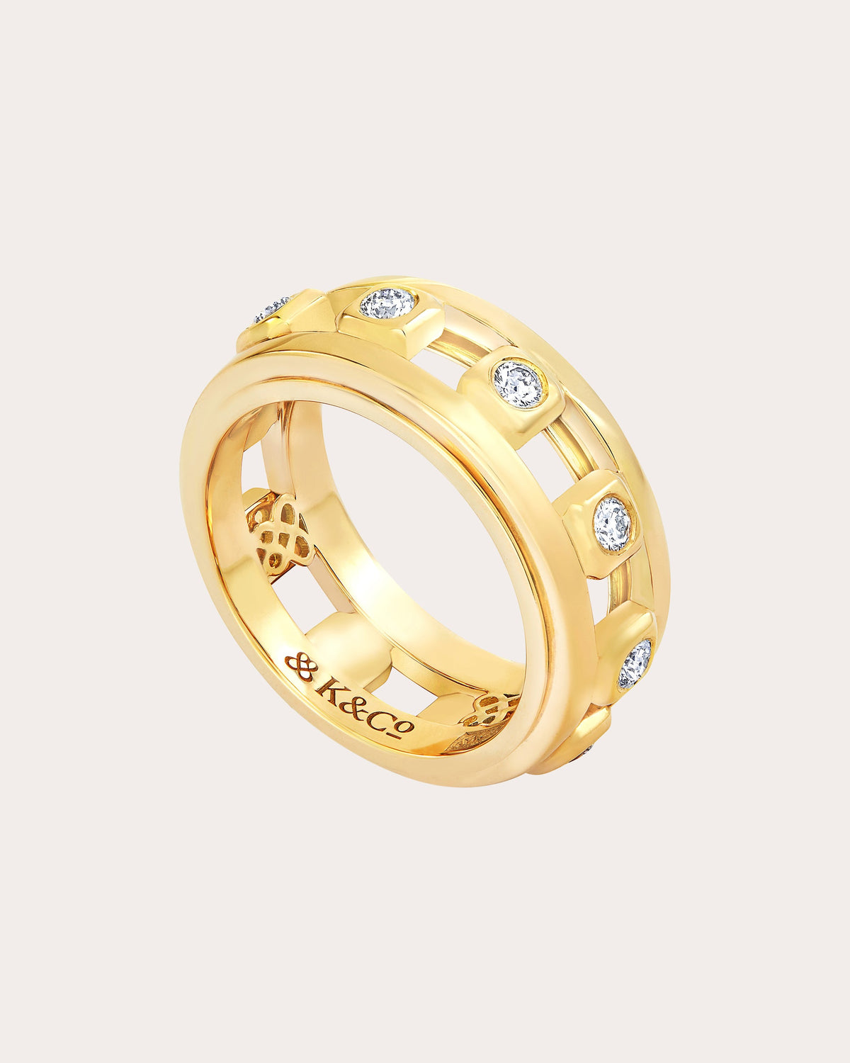 Diamond Icon Stepping Stone Ring