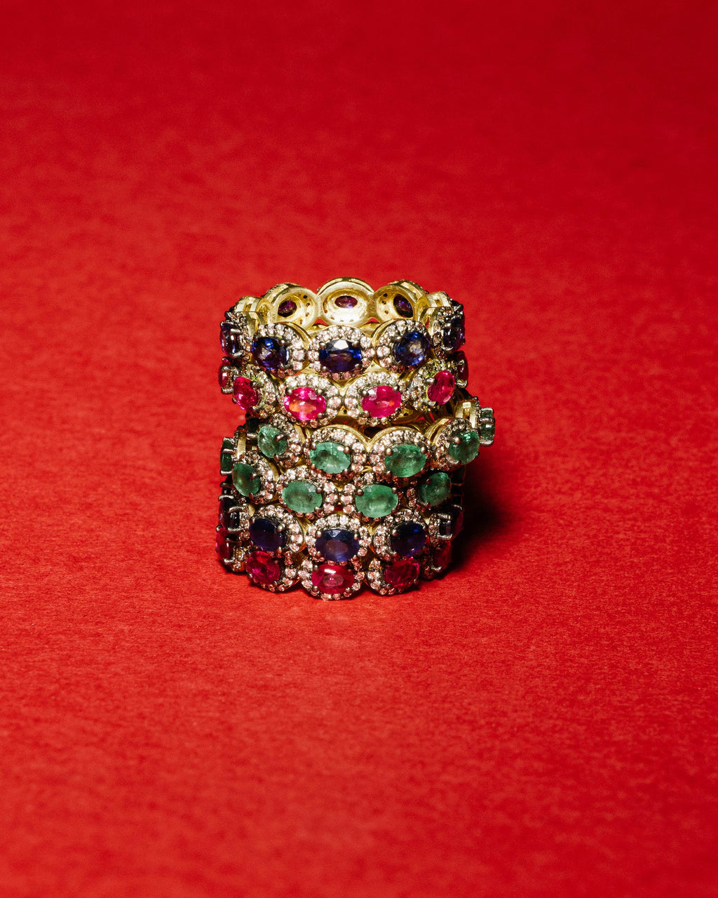 Sapphire & 18k Gold Mini Rajasthan Ring