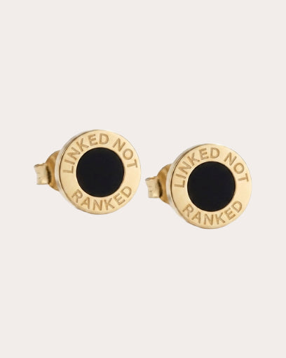 Black Onyx & 14k Gold Gloria Stud Earrings