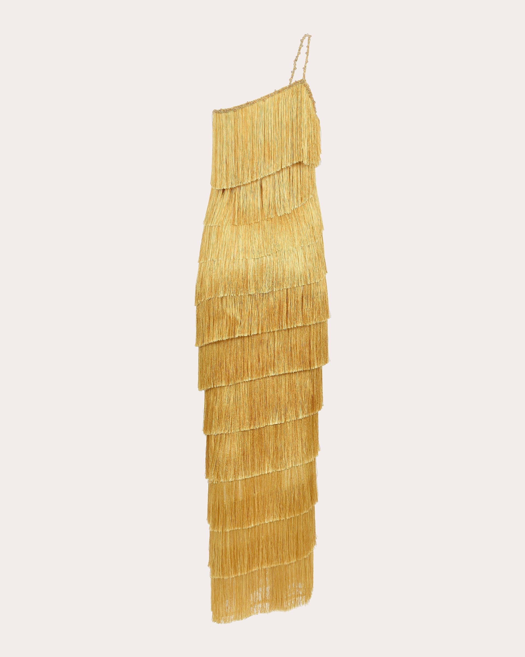 Isidora Silk Fringe Asymmetric Maxi Dress