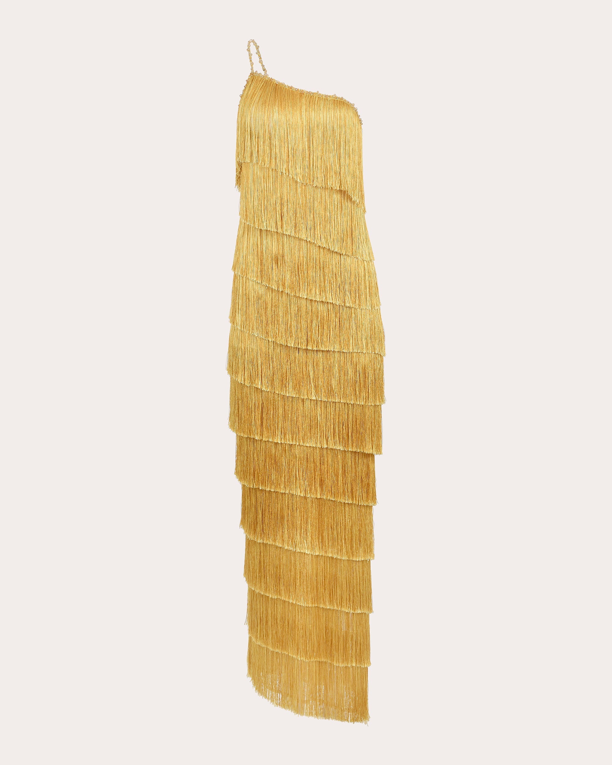 Isidora Silk Fringe Asymmetric Maxi Dress