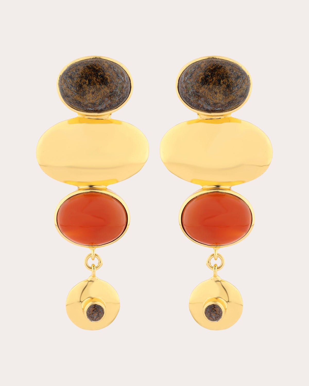 Bronzite & Carnelian Istanbul Drop Earrings