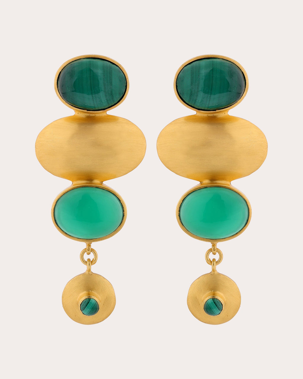 Green Onyx & Malachite Istanbul Drop Earrings
