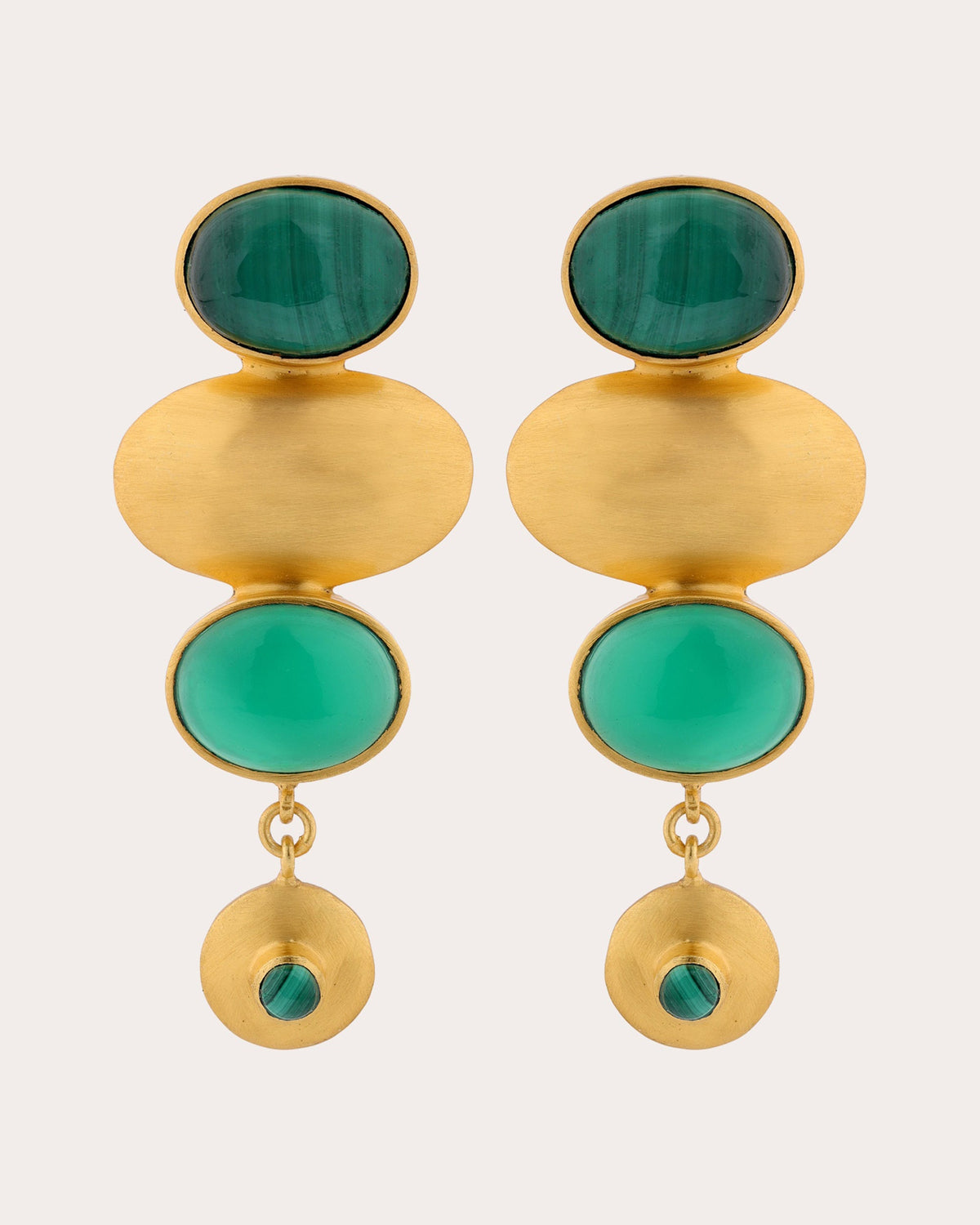 Green Onyx & Malachite Istanbul Drop Earrings