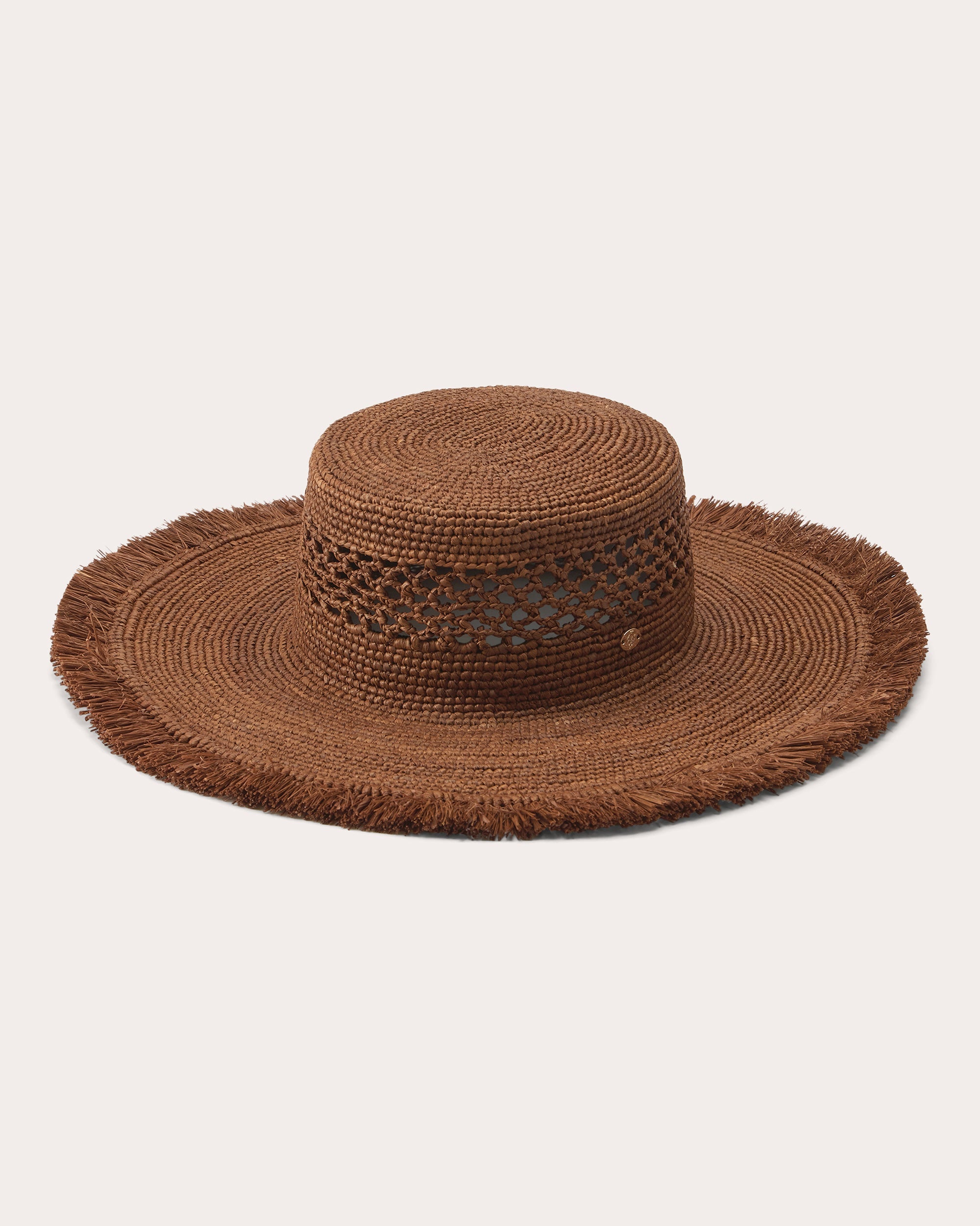 Ivy Crocheted Fringe Raffia Boater