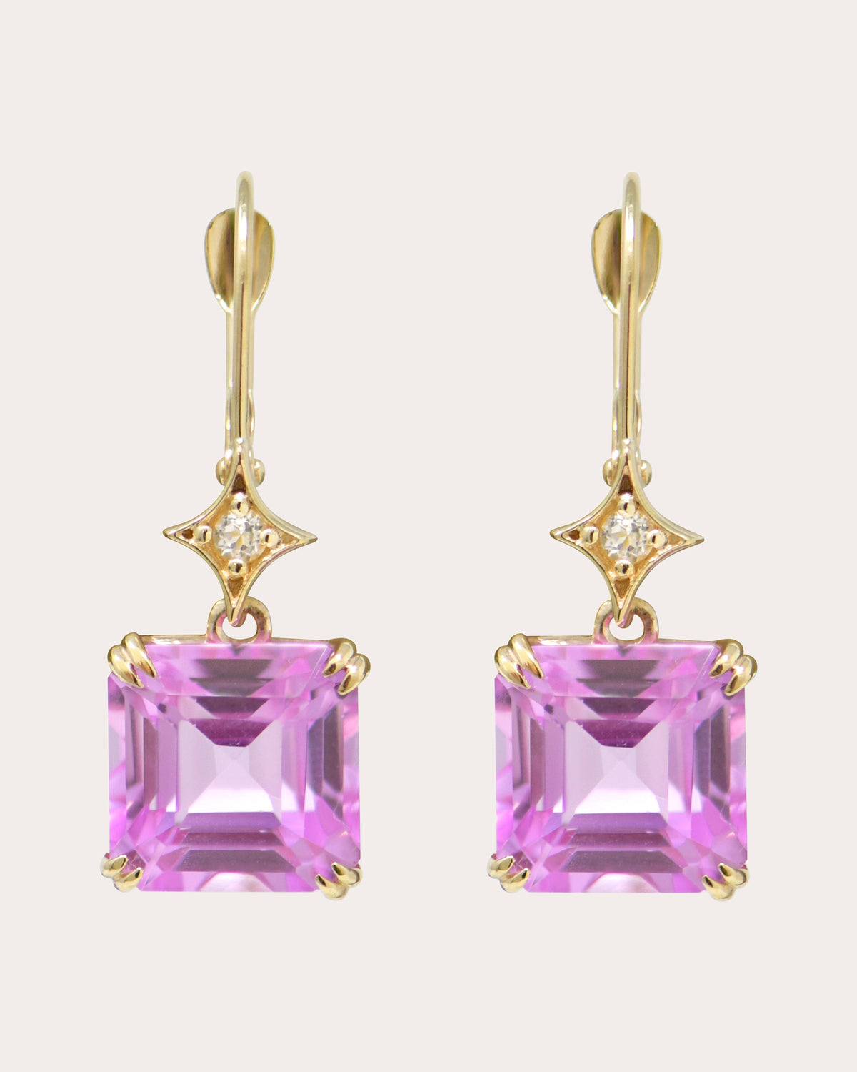 Pink Sapphire Jac+Jo Greta Drop Earrings