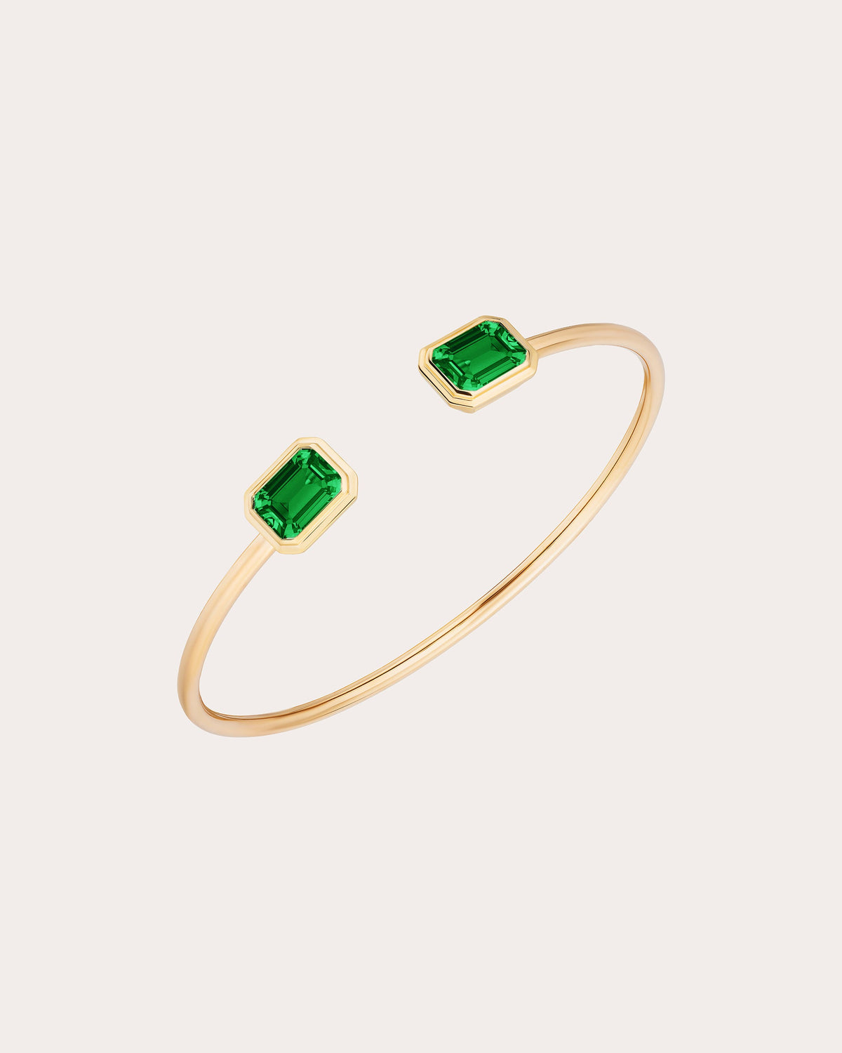 Emerald G-One Round Tube Cuff Bracelet