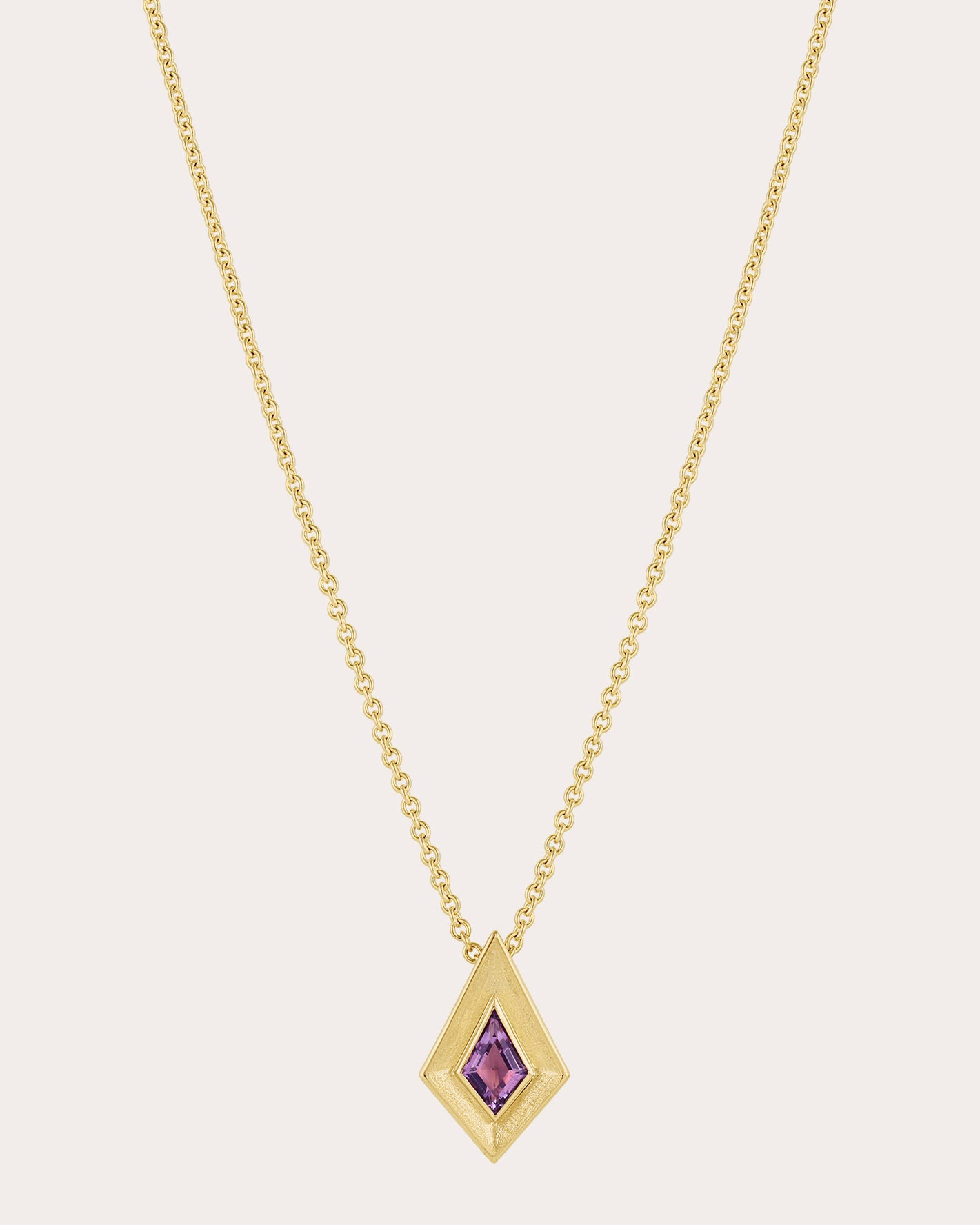 Amethyst & 18k Gold Stardust Pendant Necklace