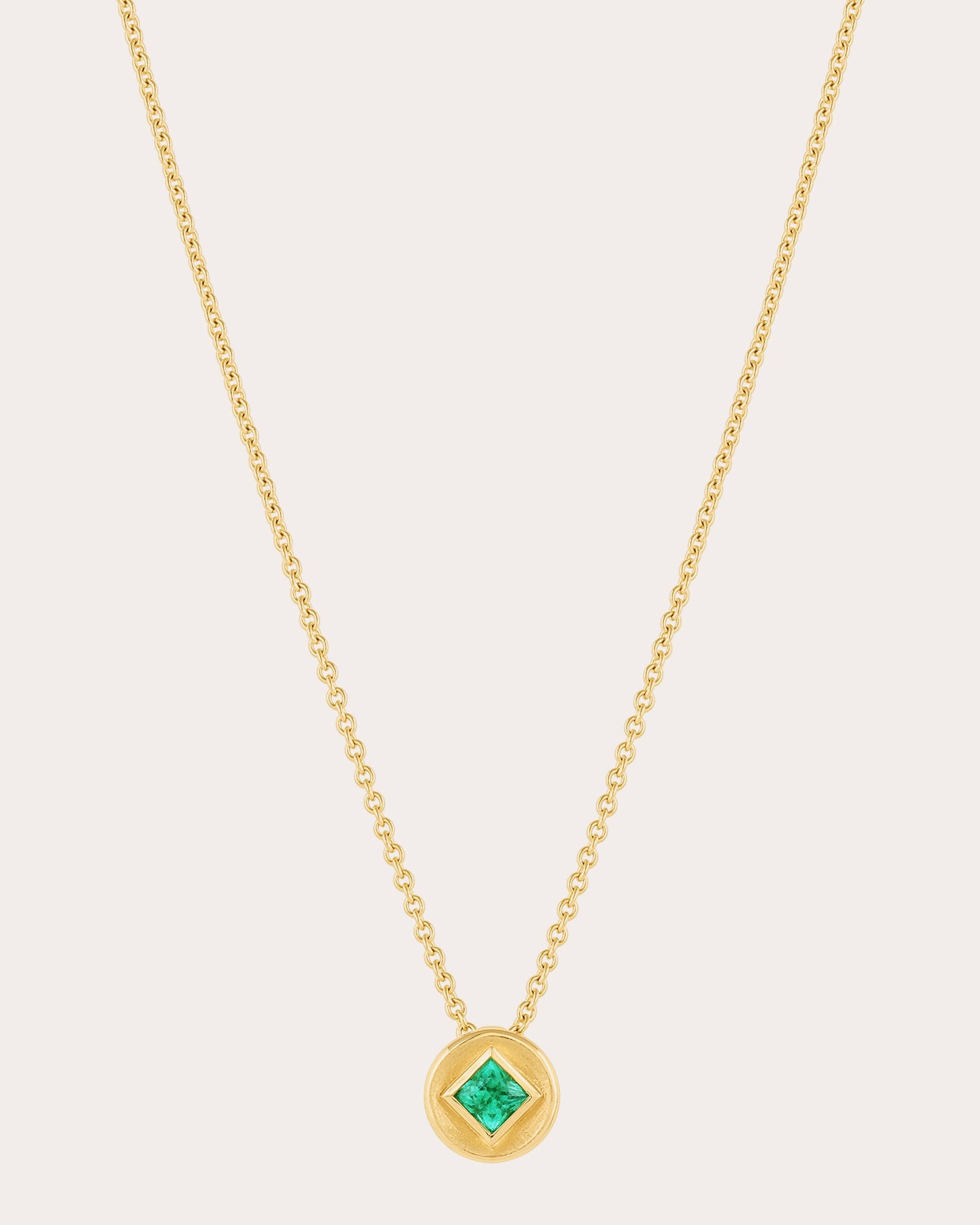 Emerald & 18k Gold Stardust Pendant Necklace