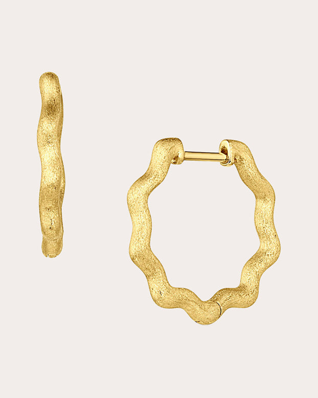 18k Gold So Wavy Hoop Earrings