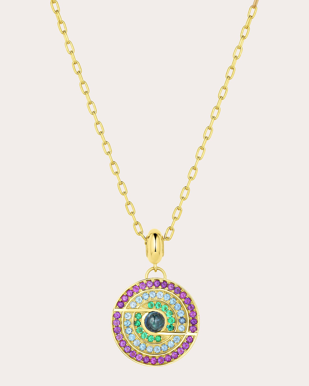 Blue Tourmaline & Amethyst Thea Pendant Necklace