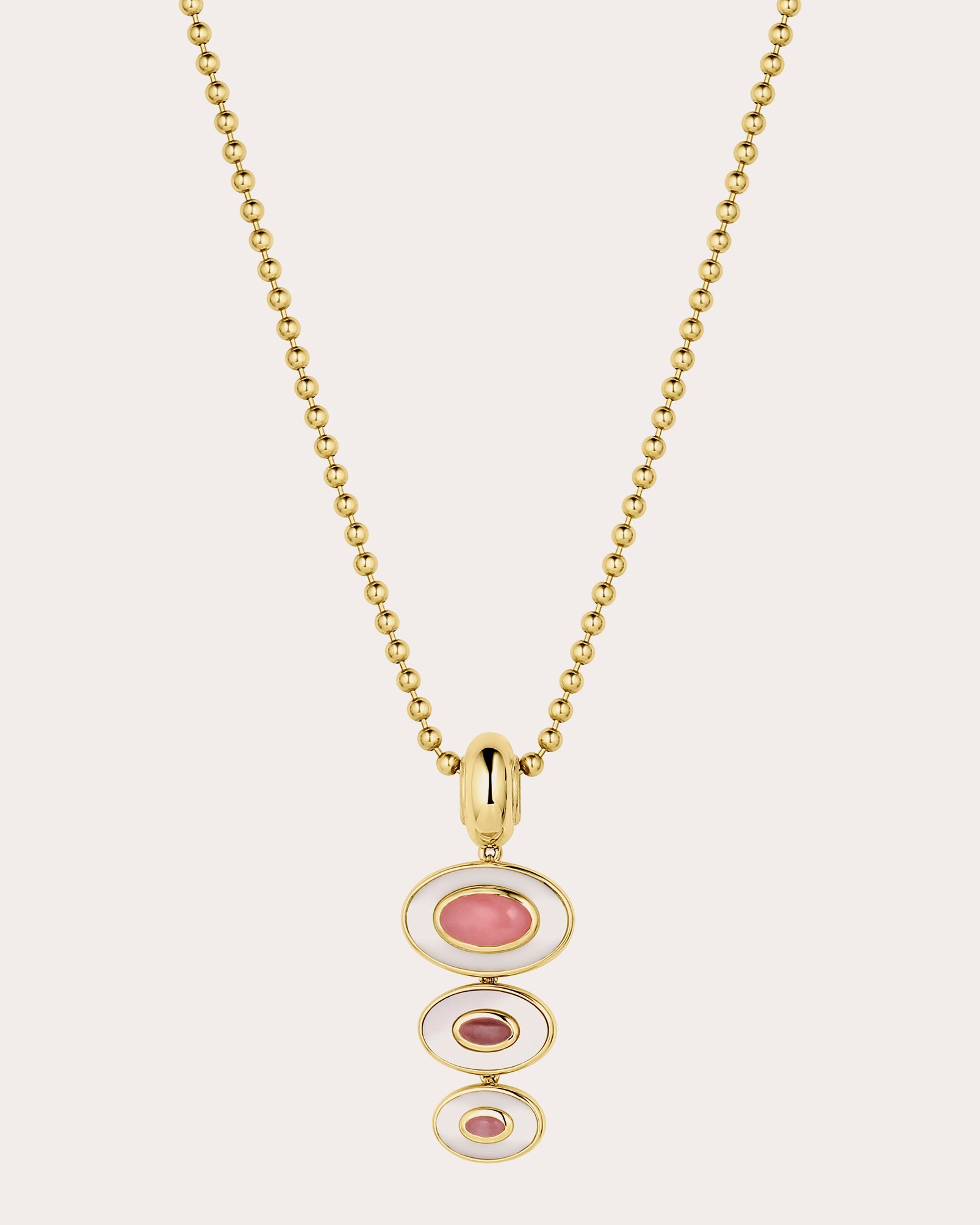 Pink Opal & Mother of Pearl Solara Pendant Necklace