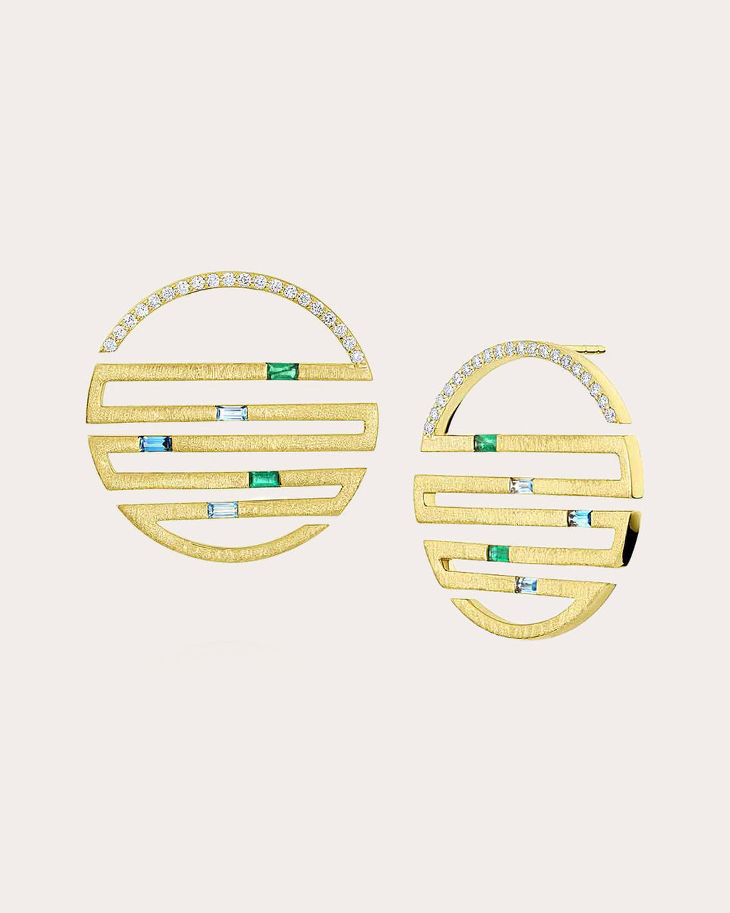 Emerald & Topaz Solara Hoop Earrings