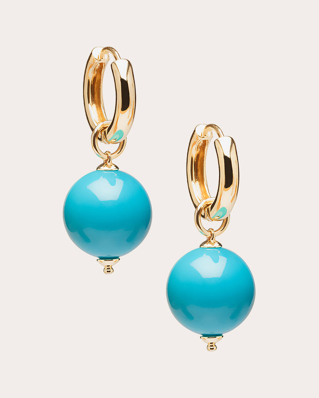 God Beyond 18K Gold Turquoise Hoop Earrings