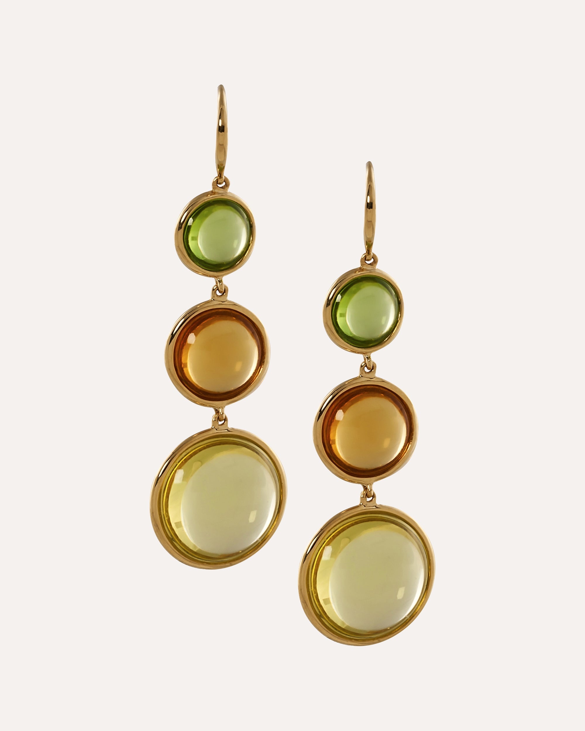 Mischief 18K Gold Quartz Citrine and Peridot Earrings