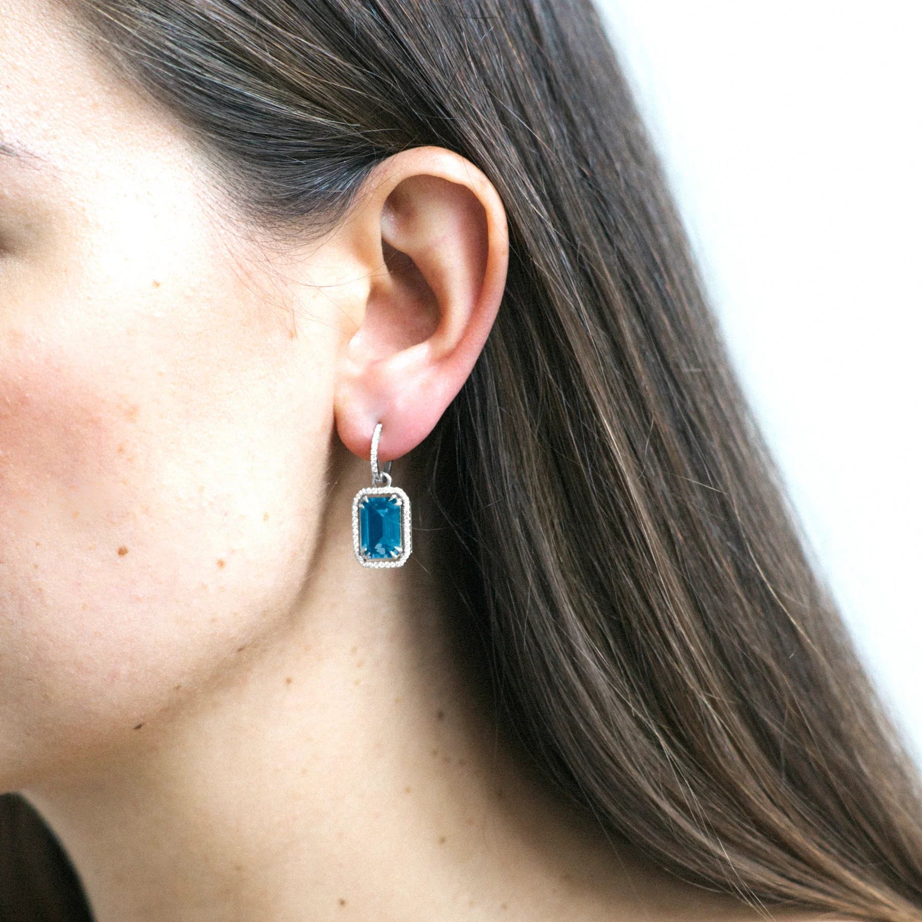 Blue Topaz & Diamond Gossip Drop Earrings