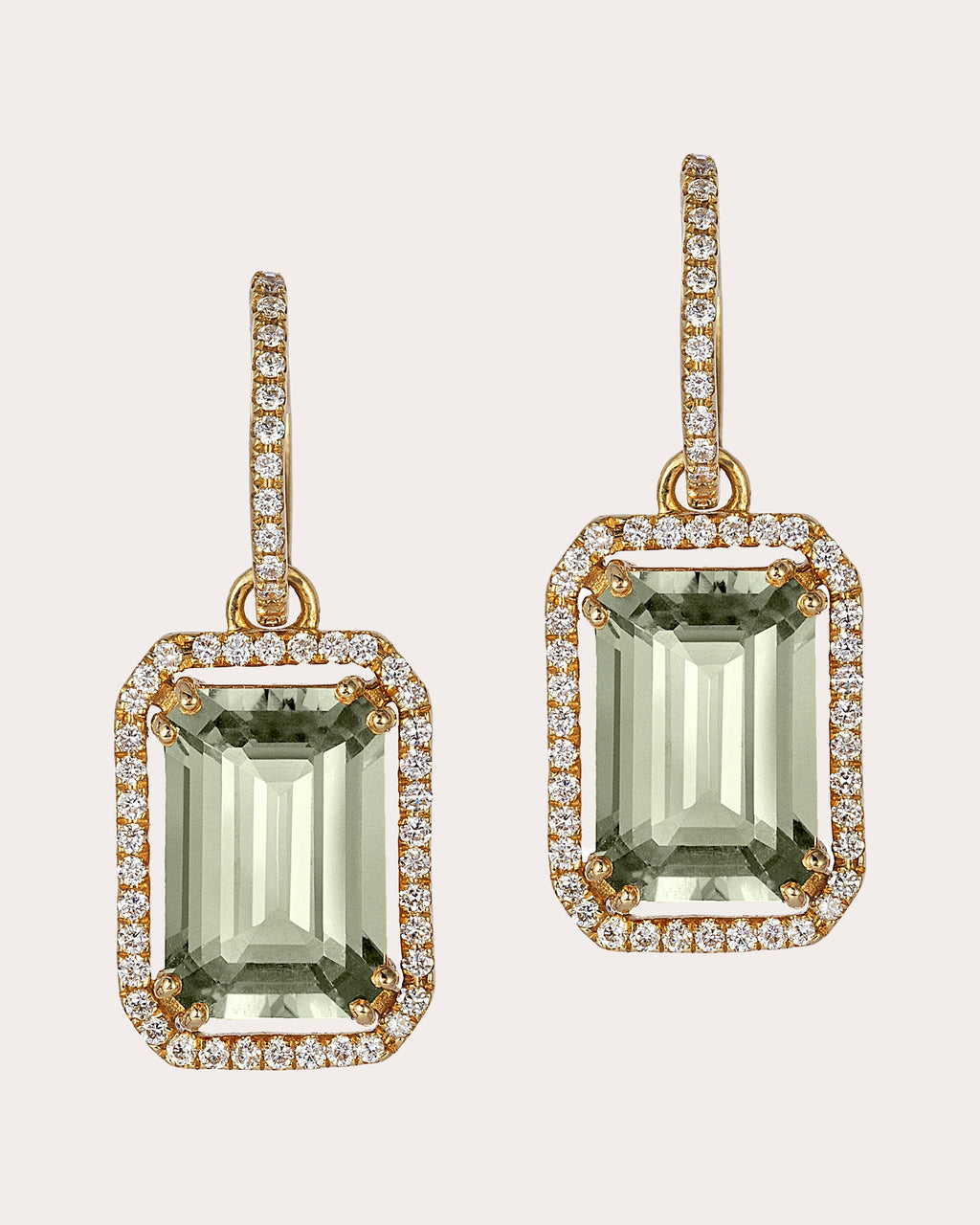 Prasiolite & Diamond Gossip Drop Earrings