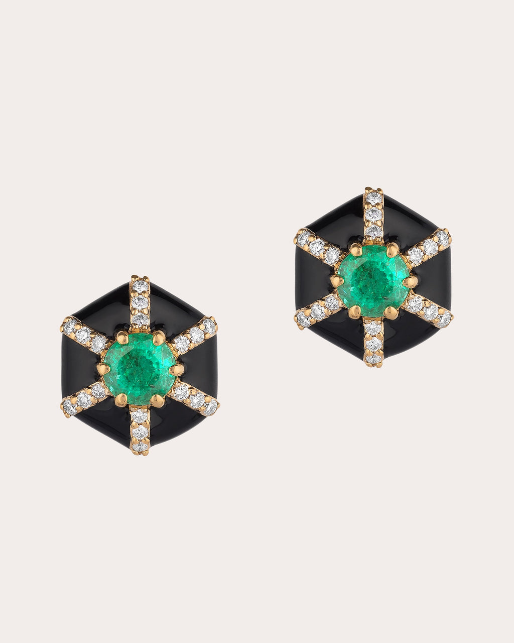 Emerald & Diamond Queen Stud Earrings