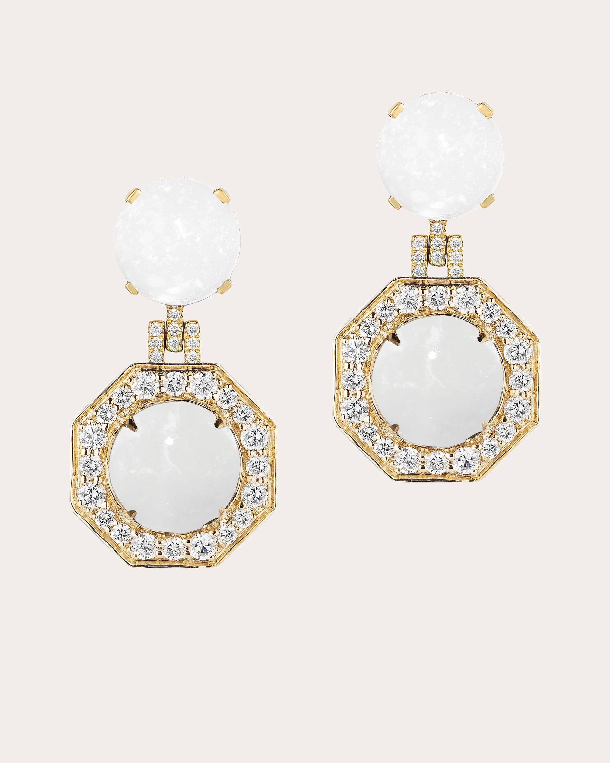 Moon Quartz & 18k Gold Limited Edition Drop Earrings
