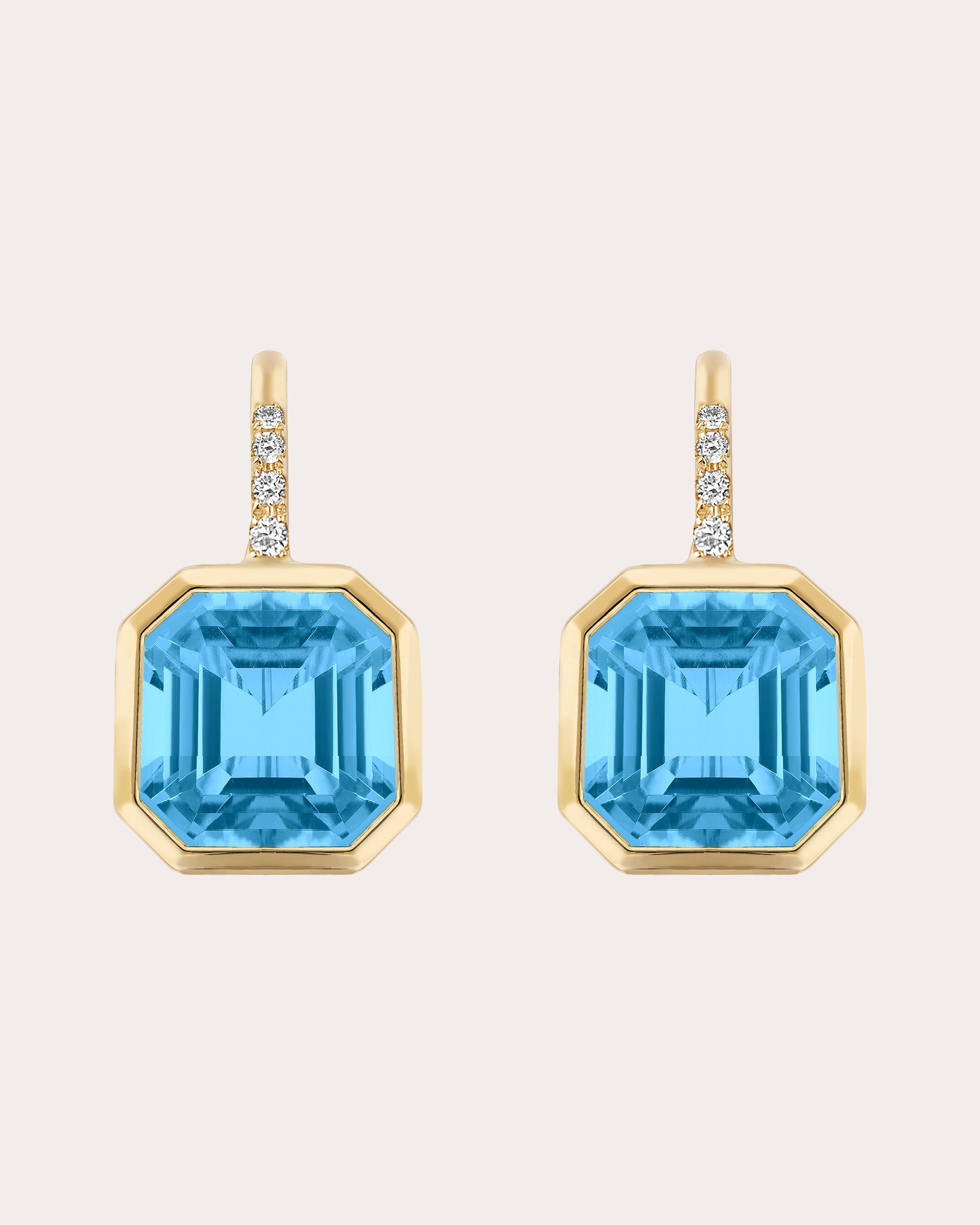 Blue Topaz & Diamond Gossip Drop Earrings