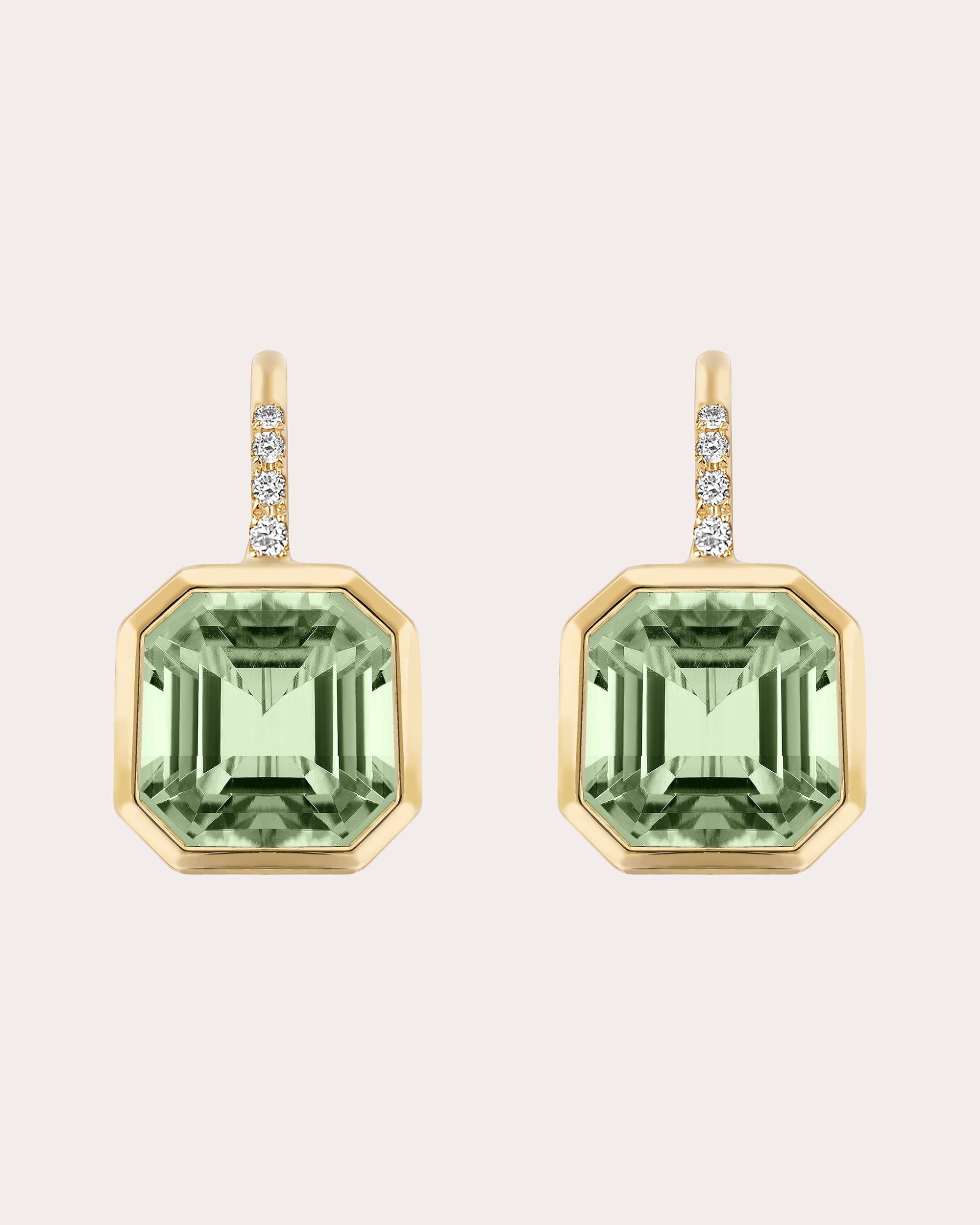 Prasiolite & Diamond Gossip Drop Earrings