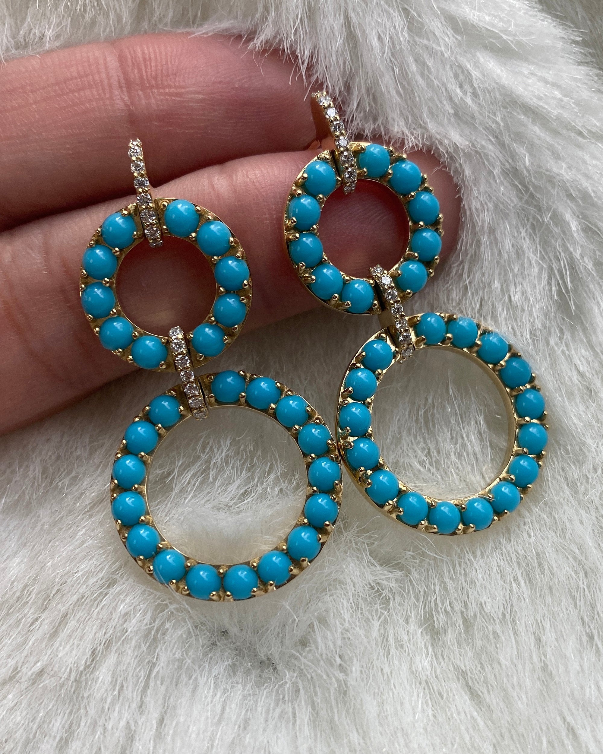 Turquoise & 18k Gold Limited Edition Drop Earrings