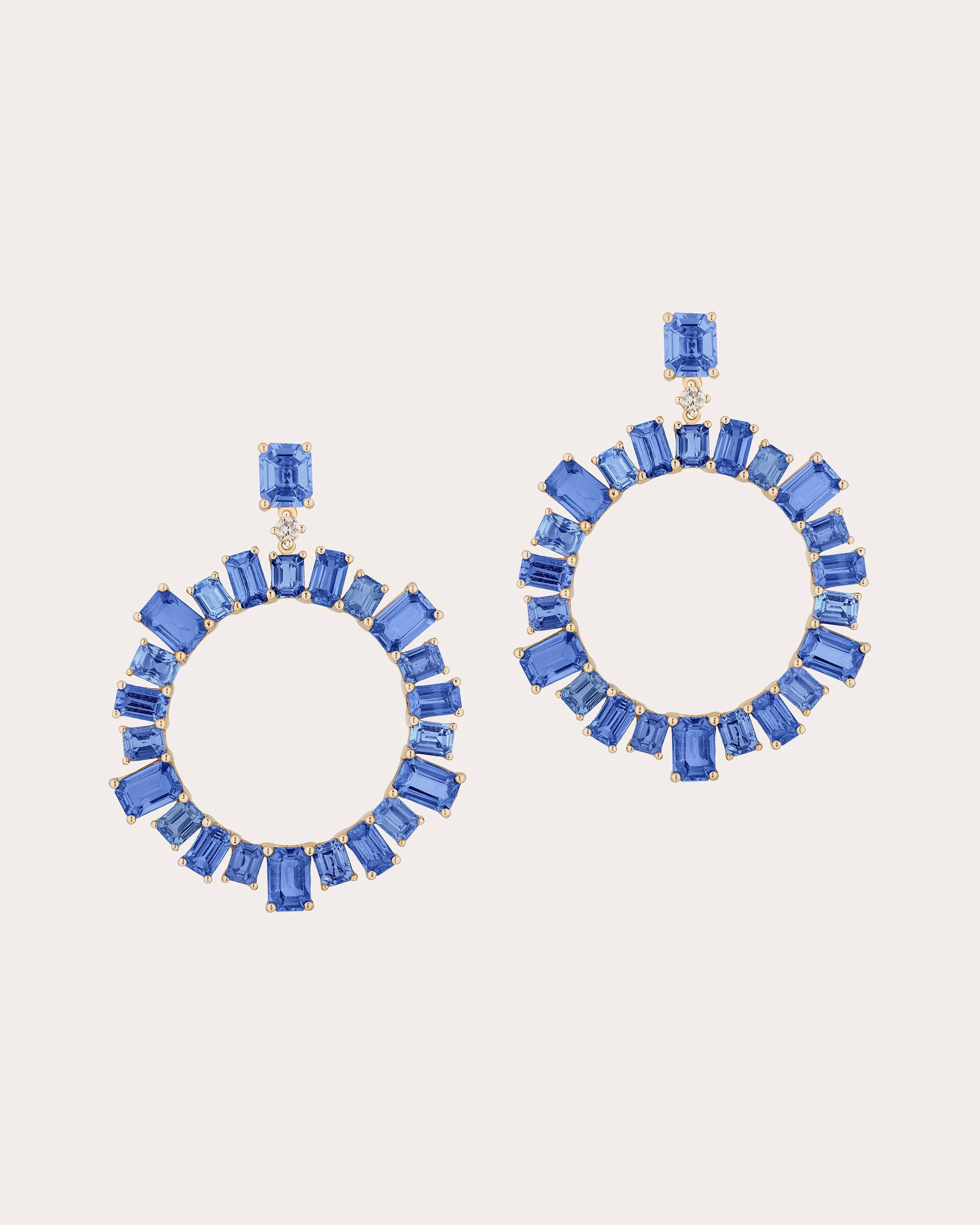 Limited Edition 18K Gold Sapphire and Diamond Earrings