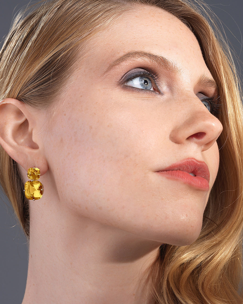 Citrine & 18k Gold Gossip Double Drop Earrings