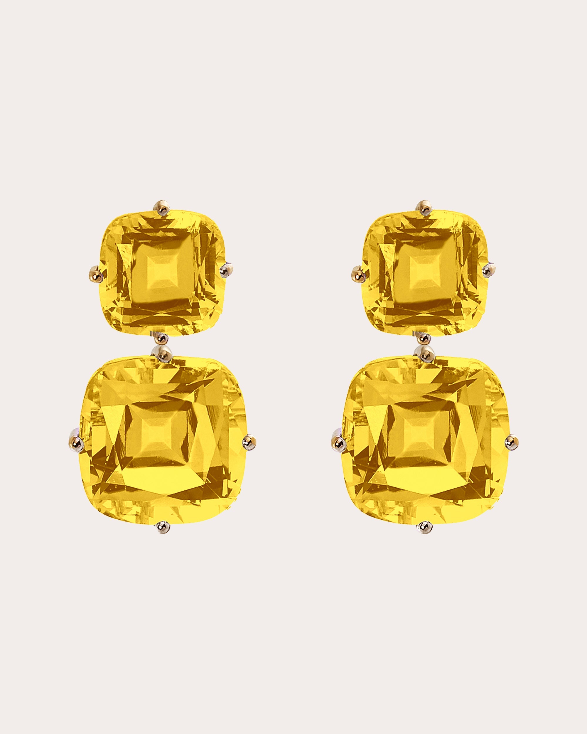 Citrine & 18k Gold Gossip Double Drop Earrings