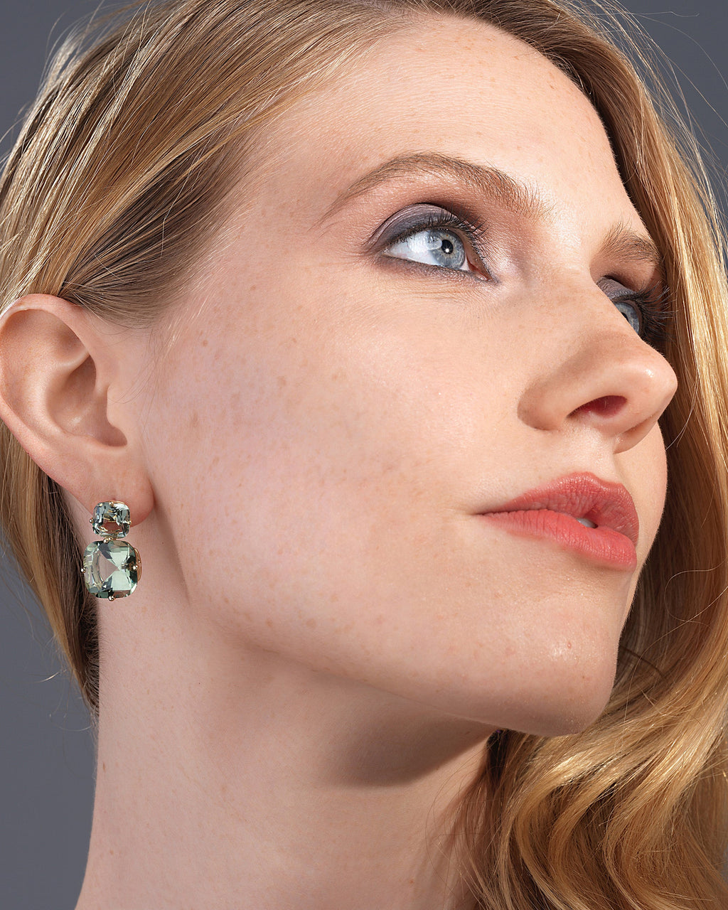Prasiolite & 18k Gold Gossip Double Drop Earrings