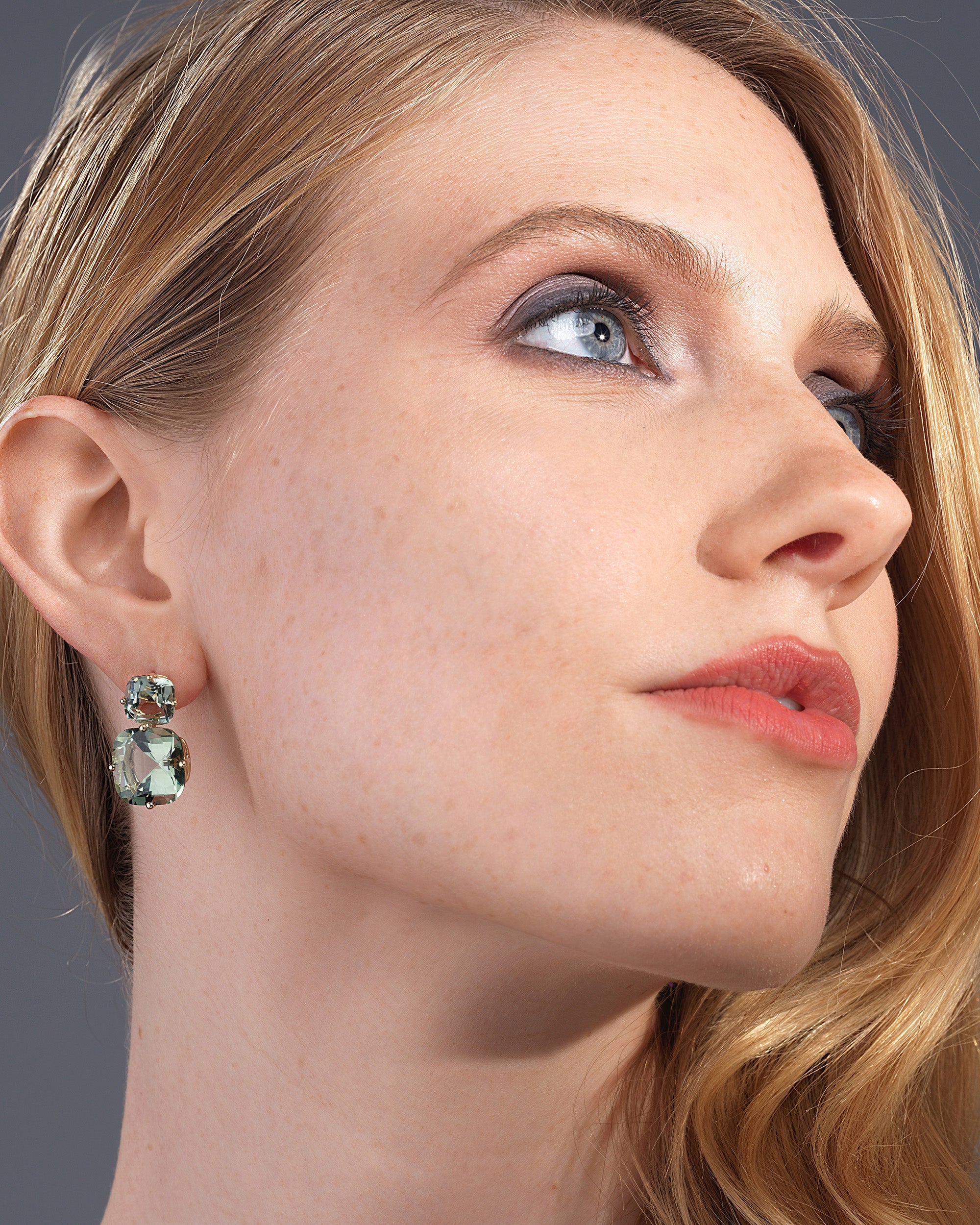 Prasiolite & 18k Gold Gossip Double Drop Earrings