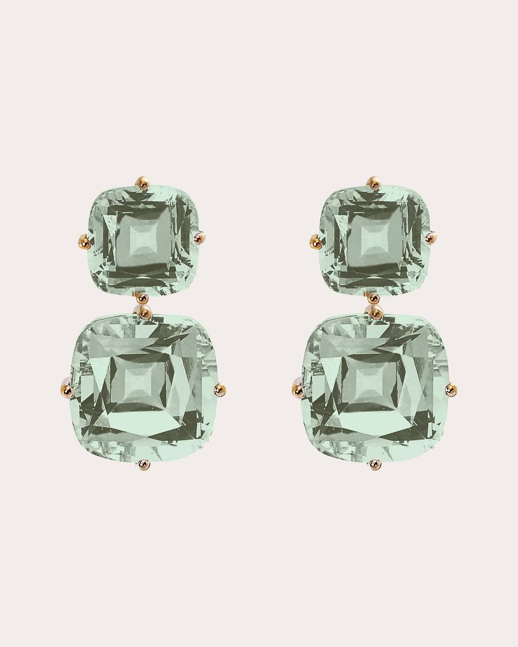 Prasiolite & 18k Gold Gossip Double Drop Earrings