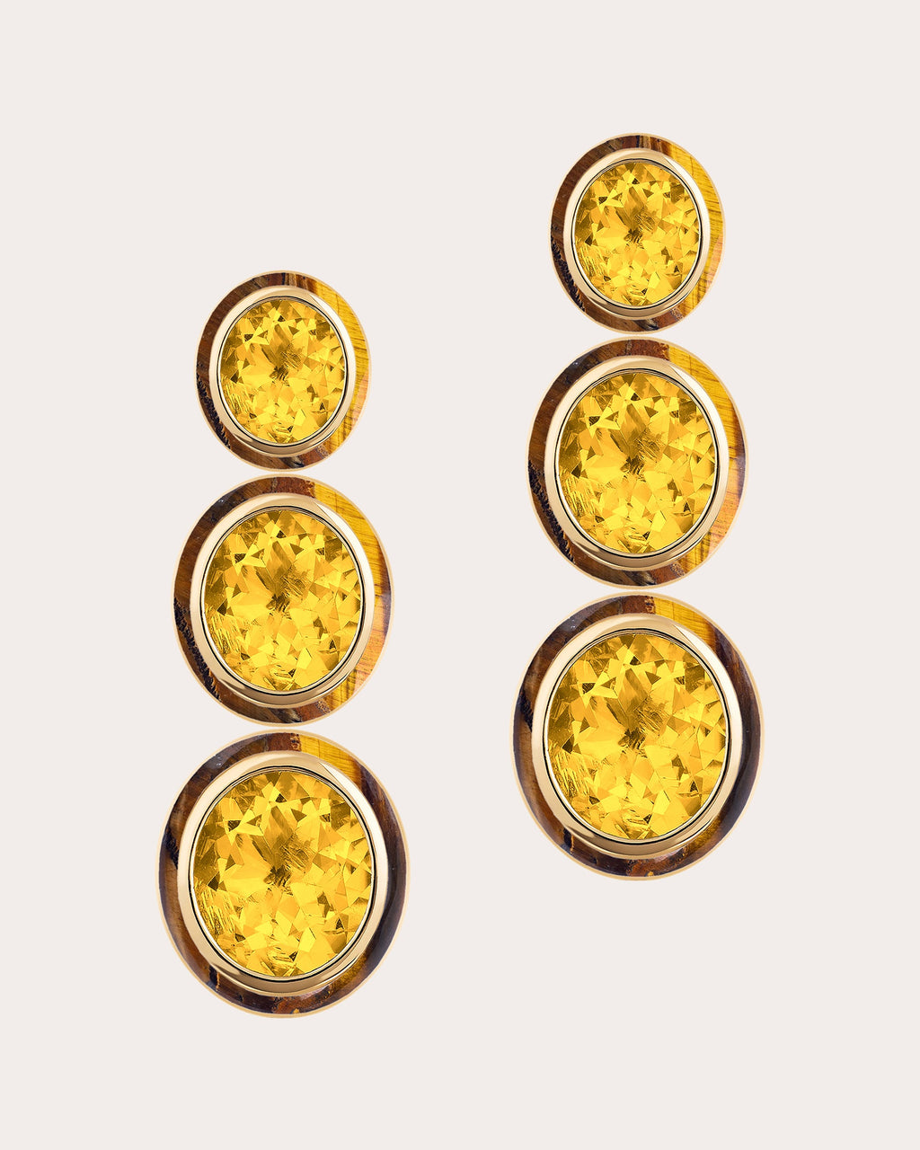 Citrine & Tiger's Eye Mélange Drop Earrings