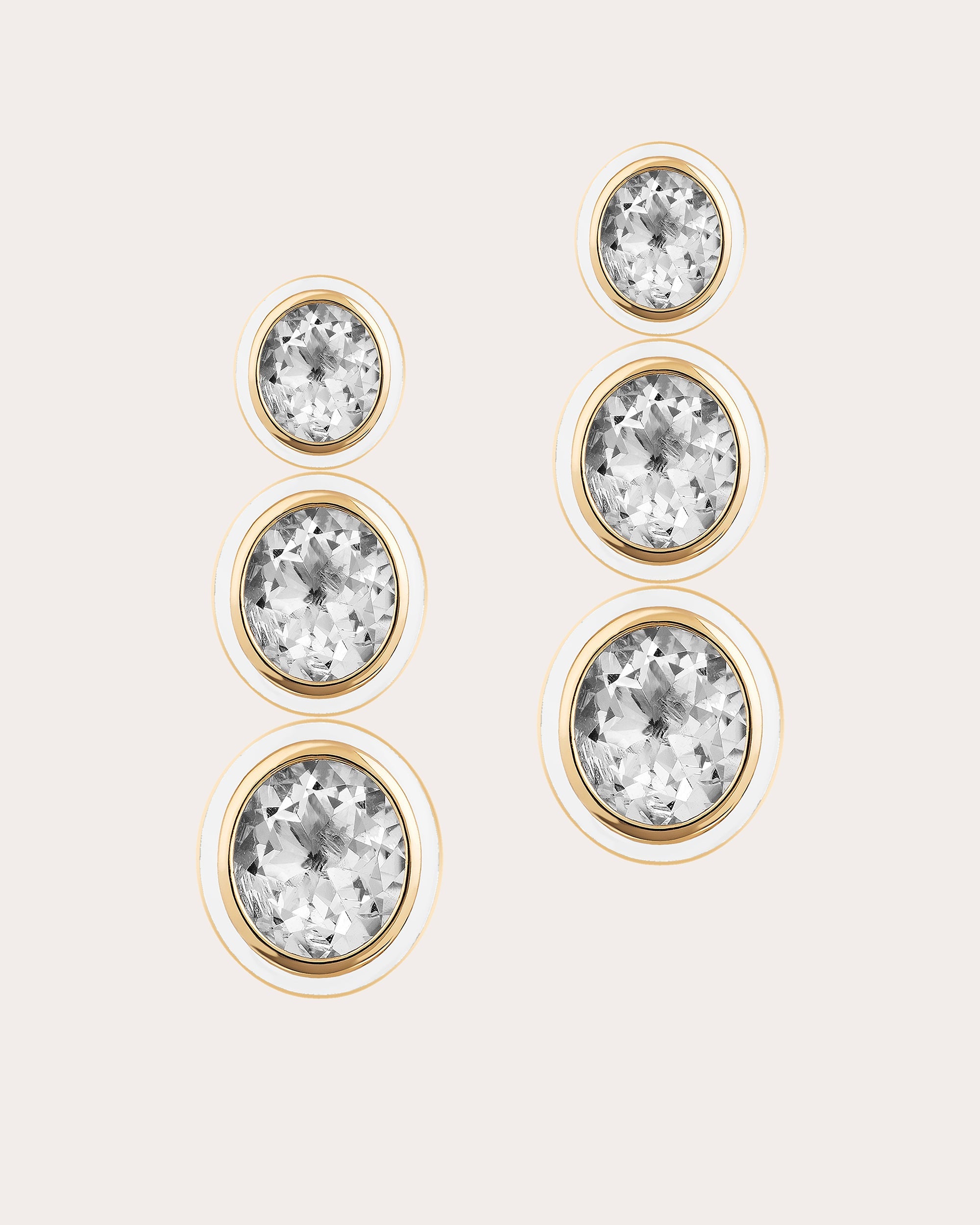 Crystal & White Agate Mélange Drop Earrings