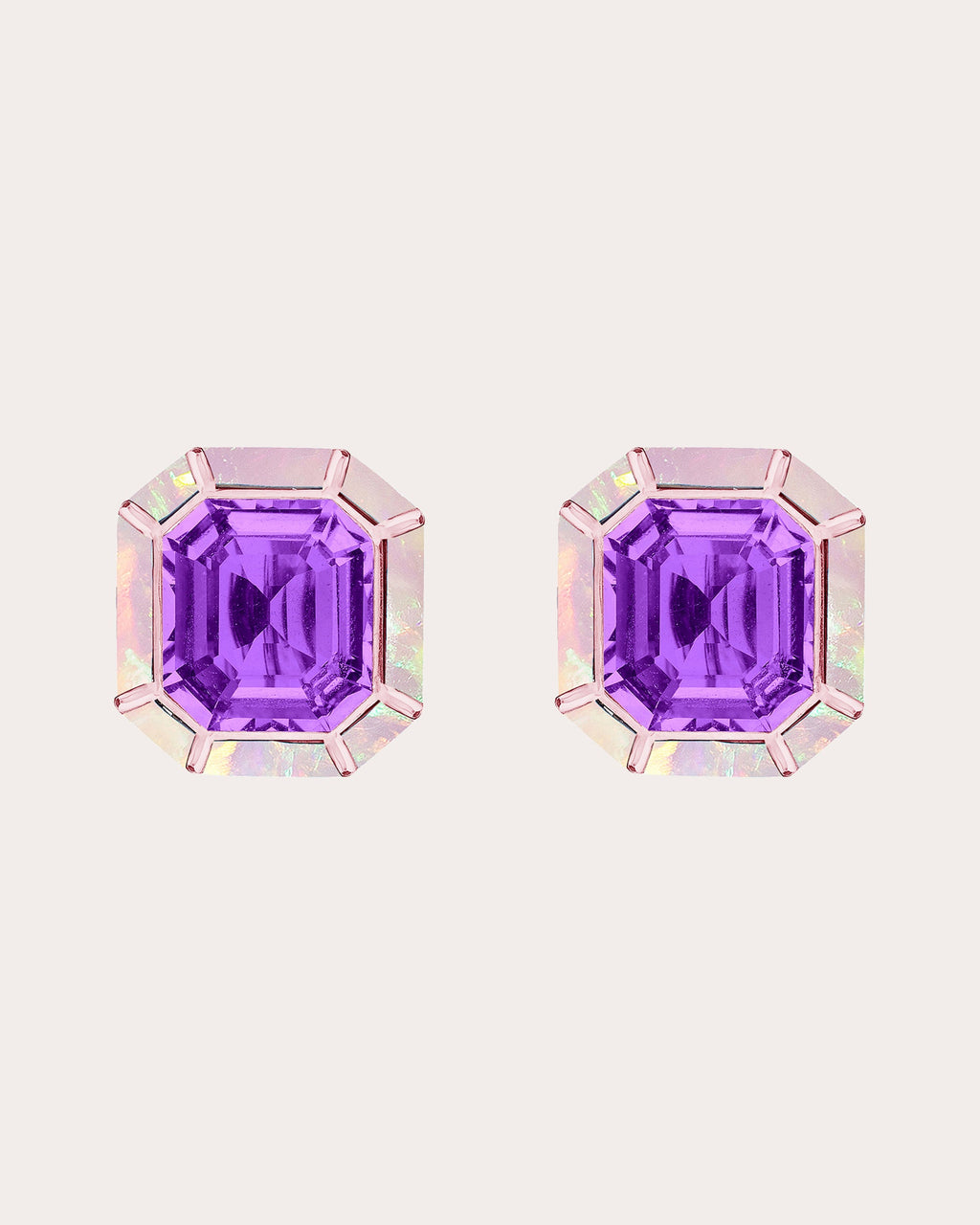 Amethyst & Opal Mélange Stud Earrings