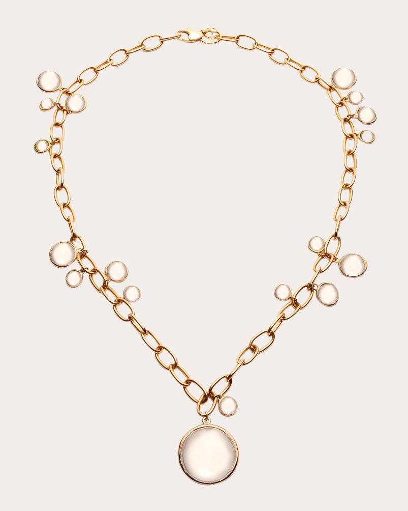 Moon Quartz & 18k Gold Mischief Pendant Necklace