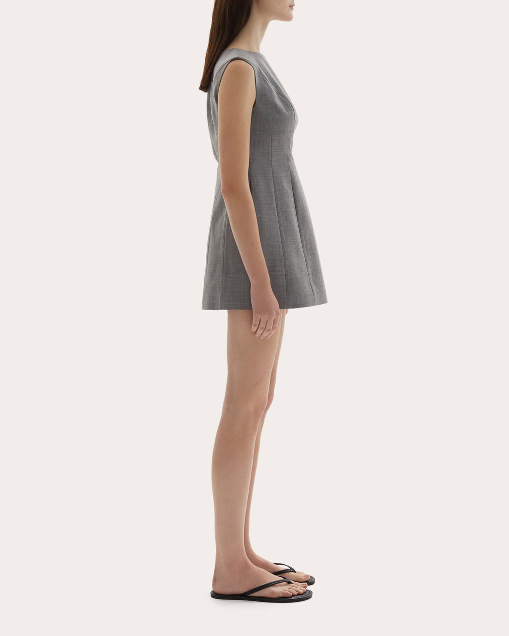 Kelli Wool Structured Boatneck Mini Dress