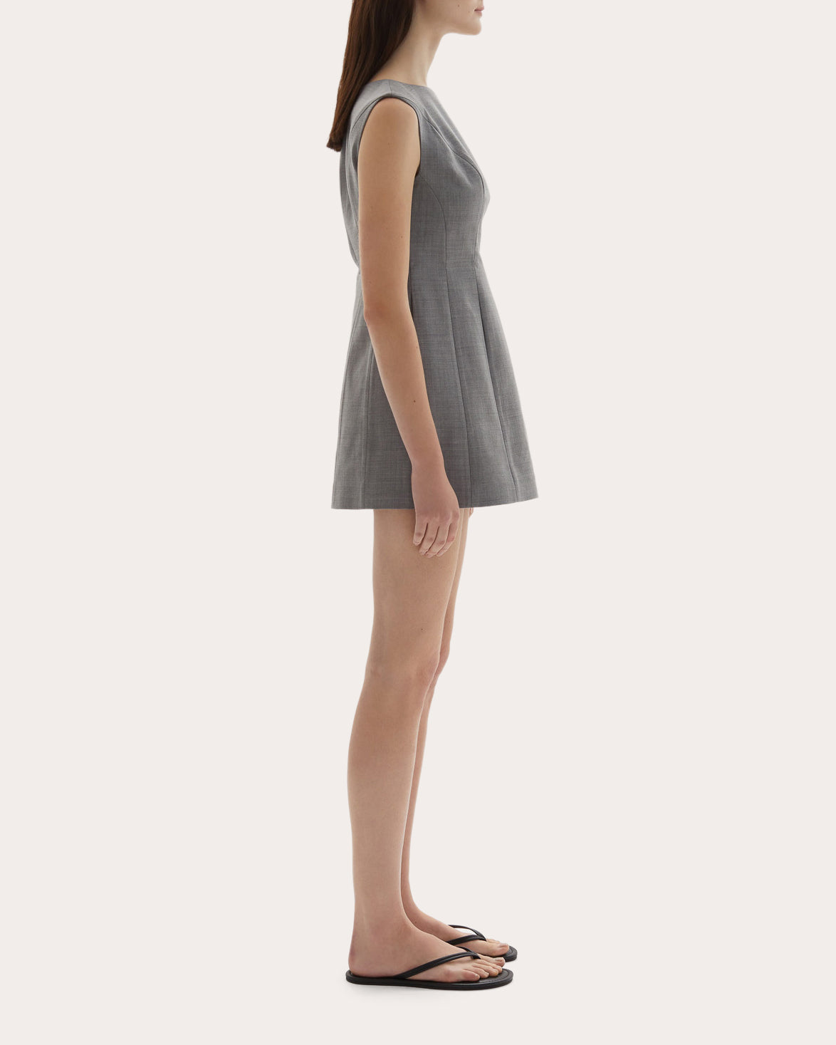 Kelli Wool Structured Boatneck Mini Dress