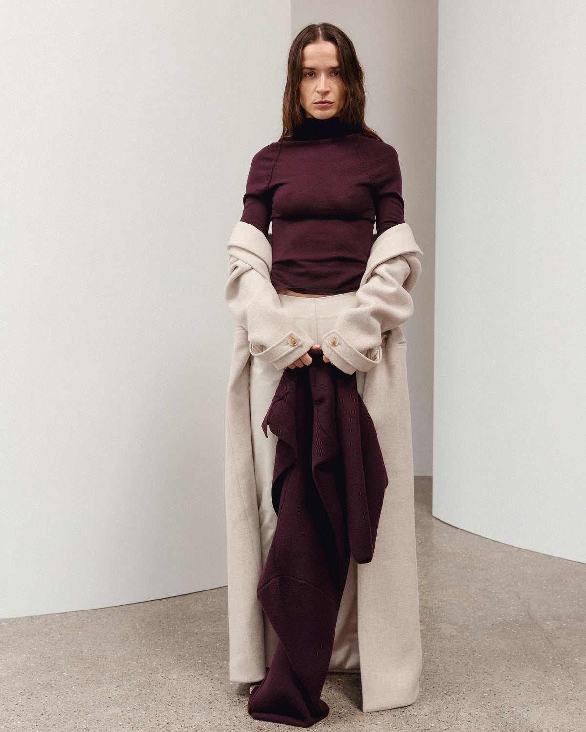 Pascal Wool Knit Fitted Mock Neck Top