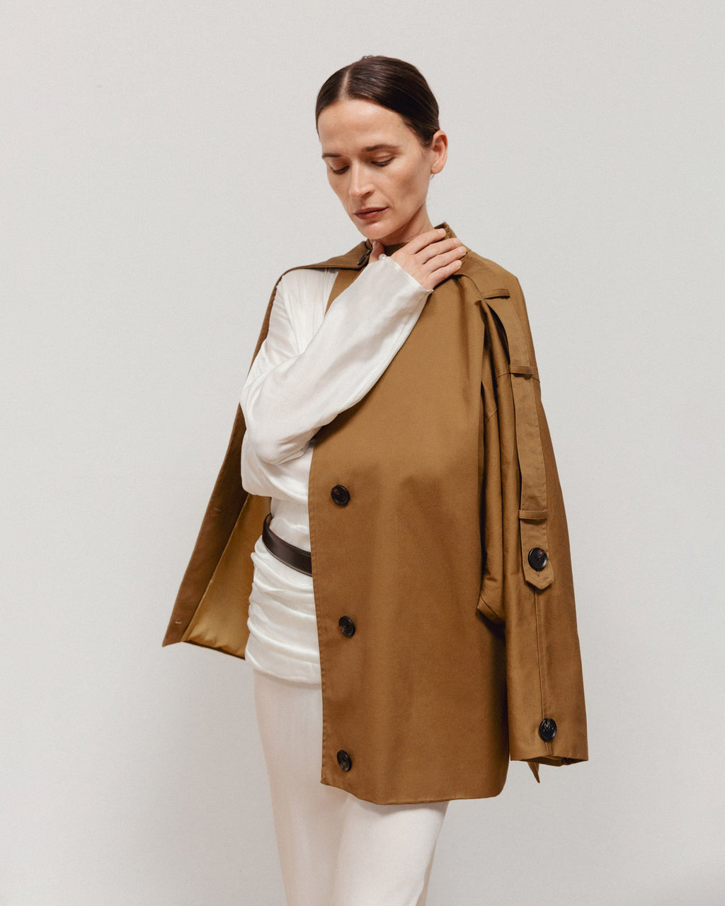 Sara Cotton Oversized Trench Jacket