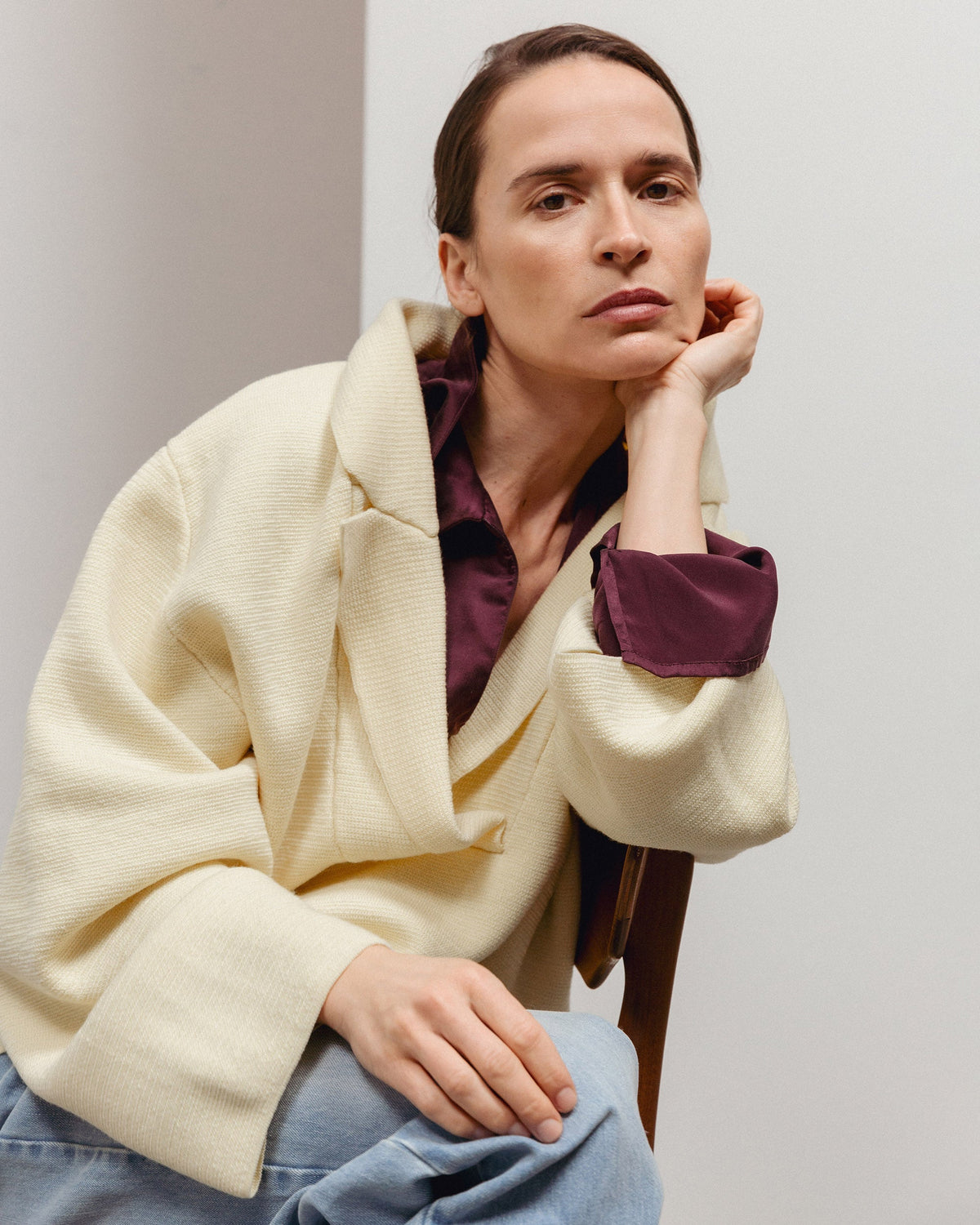 Thea Wool Knit Blazer Sweater