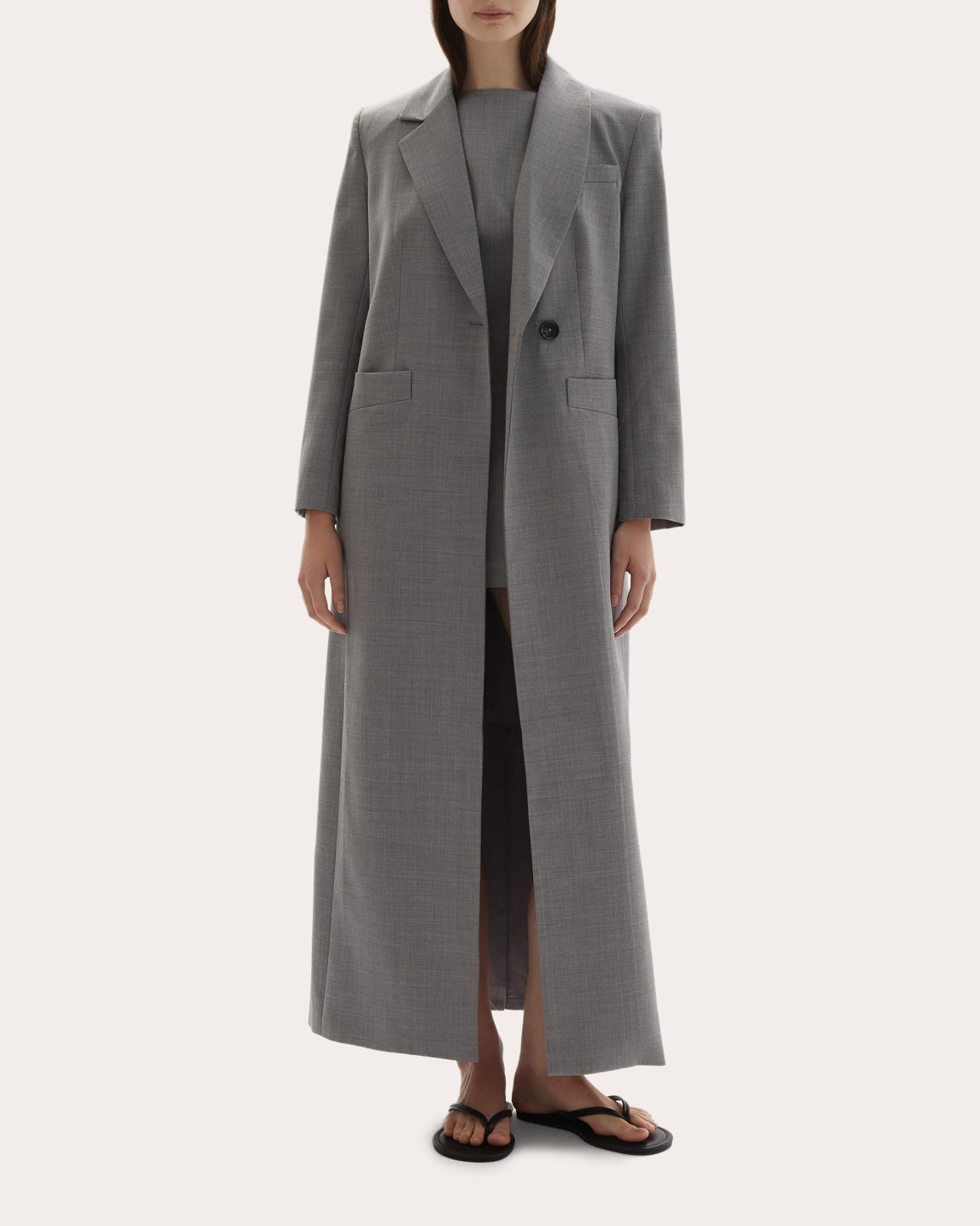 Allora Wool Asymmetric Lapel Coat