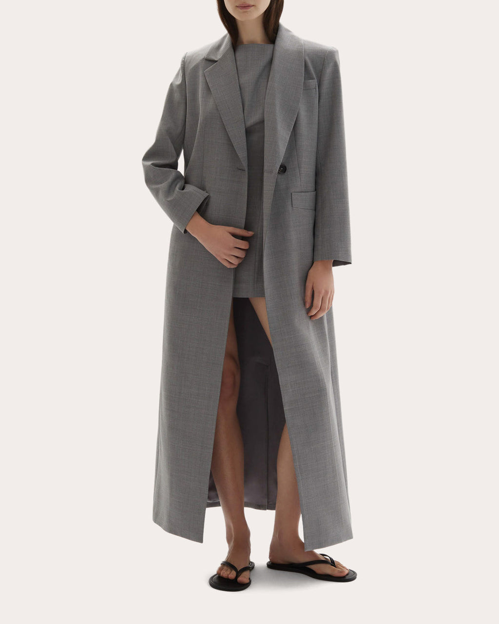 Allora Wool Asymmetric Lapel Coat